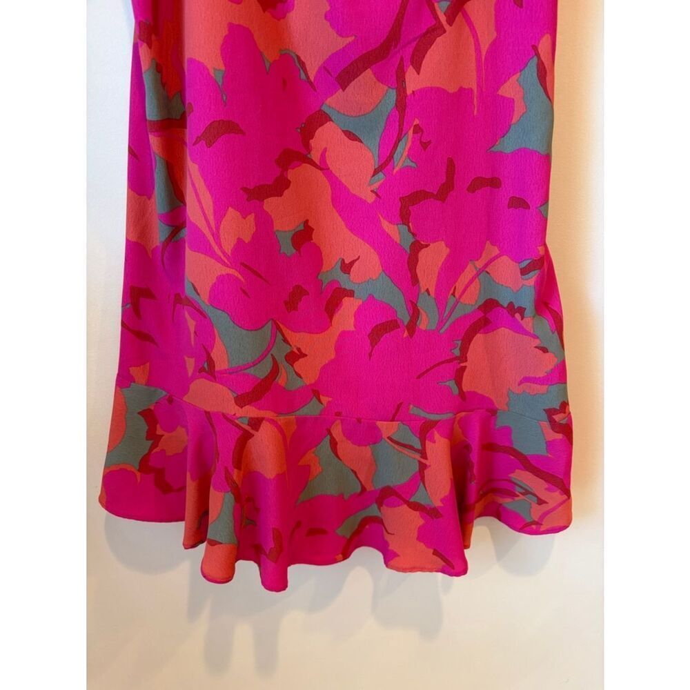 Bright Fuchsia Floral Ruffle Slip Dress - Picture 3 of 5